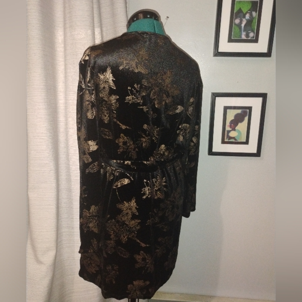 Fraiche by J. Floral Print Velvet Faux Wrap Minidress, Sz XL - Picture 12 of 14